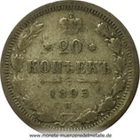 20 Kopeke Doppeladler Russland Div. Jahrgang