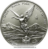 1/4 Onza Libertad Plata Pura Mexiko Div. Jahrgang