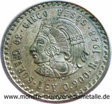 5 Pesos Aztekenkaiser Cuauthemoc Mexiko 1948