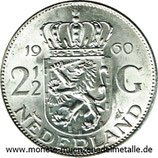 2 1/2 Gulden Juliana Div. Jahrgang Niederland