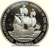 10 Dollars Segelschiff Santa Maria Jamaika 1992