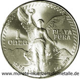 1 Onza plata pura mexiko  1991 Rand Geriffelt