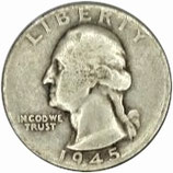 Quarter Dollar George Washington USA Div-Jargang