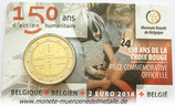 2 Euro 150 Jahre Rotes Kreuz  Coin-Card Belgien 2014