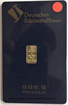 1 Gramm Deutsche Edelmetallhaus 999,9 Gold Barren