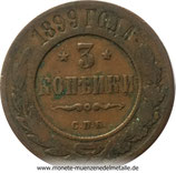 3 Kopeke Doppeladler Russland Div. Jahrgang