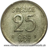 25 Öre  Krone  1961 Schweden