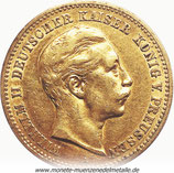10 Mark Wilhelm II Preussen deutsche reich Div. Jahrgang