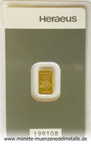 1 Gramm Heraeus Gold Barren