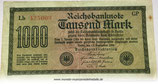 1000 Mark Reichsbanknoten 1922 Deutschland