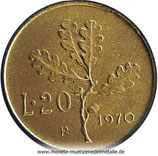 20 Lire Eichenzweig Rand Glatt Div. Jahrgang