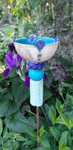 Teelichthalter aus Keramik, Blume des Lebens