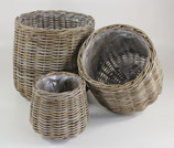 Rattan Pflanzkorb-Set Sand