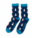 Socken / One Size 40-45 /  Pinguine / dunkelblau