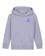 Haecksen Power Kinderhoodie / Lavender / Rücken und Frontdruck