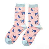 Damensocken Katzen rosa