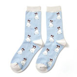 Damensocken mit Jack Russel hellblau