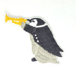Patch Pinguin Trompete 6x5cm