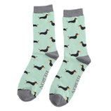 Herrensocken Dackel mint