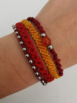 Bracelet 4 joncs Rouge