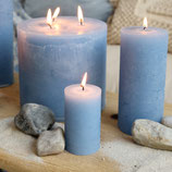 Stumpenkerze rustikale SKY BLUE