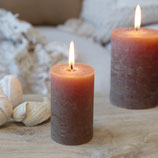 Stumpenkerze rustikale WALNUSS