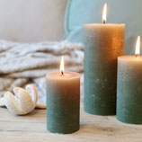 Stumpenkerze rustikale OLIVE