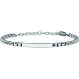 BREIL GIOIELLI BRACCIALE UOMO COLLEZIONE BLACKEN IN ACCIAIO CON ZIRCONE NERO REF. TJ3038 ART. 7215