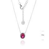 Evideence Collana argento 925 rodio zirconi bianchi pietra rubino Art.4309