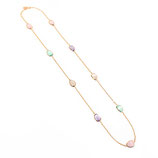 Madì Collana Laguna Goccia pesca in argento 925  con quarzi idrotermali multicolor ART. 4304