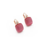 Madì Orecchini pendenti Laguna in argento 925 placcato oro rosa con quarzo idrotermale Ciliegia ART.4300