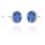 Evideence Orecchini argento 925 rodio zirconi bianchi pietra zaffiro ART. 4311