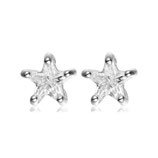 Evideence Orecchini argento 925 rodio zircone stella bianco 6 mm Art. 4308