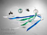 Training Pack-Poi transparent mit weiß-blau-grünem Schweif