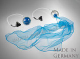 Pack-Poi "flag" - transparenter Ball mit Schweif aus Jongliertuch in blau