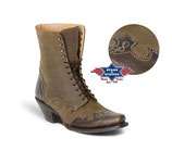 Stars & Stripes WBL 31 Brown geschnürte Western Boots Stiefelette Stiefel