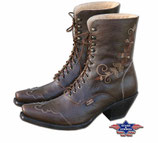 Stars & Stripes Rosie Brown geschnürte Western Boots Stiefelette Stiefel