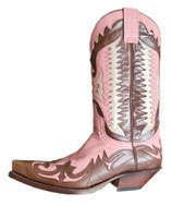 Sendra 3241 Braun / Rosa Boots Stiefel Cowboystiefel