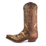 Sendra 7490P Braun/Pythonleder Boots Stiefel Cowboystiefel