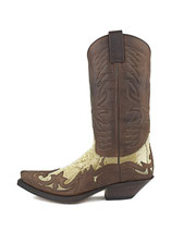 Sendra 3241P Braun/Pythonleder Boots Stiefel Cowboystiefel