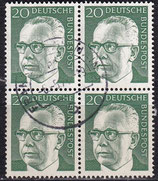 BRD 637 gestempelt Viererblock