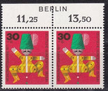 BERL 414 postfrisch waagrechtes Paar mit Bogenrand oben