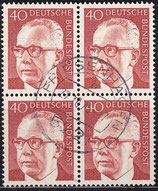 BRD 639 gestempelt Viererblock