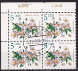 DDR 2737 philat. Stempel Viererblock mit Eckrand links oben