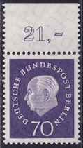 BERL 186 postfrisch mit Bogenrand oben