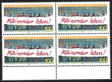 BRD 1725 postfrisch Viererblock mit Bogenrand unten