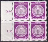 DDR-DI 26xX postfrisch Viererblock mit Bogenrand links