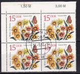 DDR 2739 philat. Stempel Viererblock mit Eckrand links oben