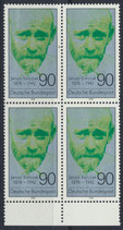 BRD 973 postfrisch Viererblock mit Bogenrand unten