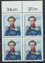 BRD 1115 postfrisch Viererblock mit Bogenrand oben